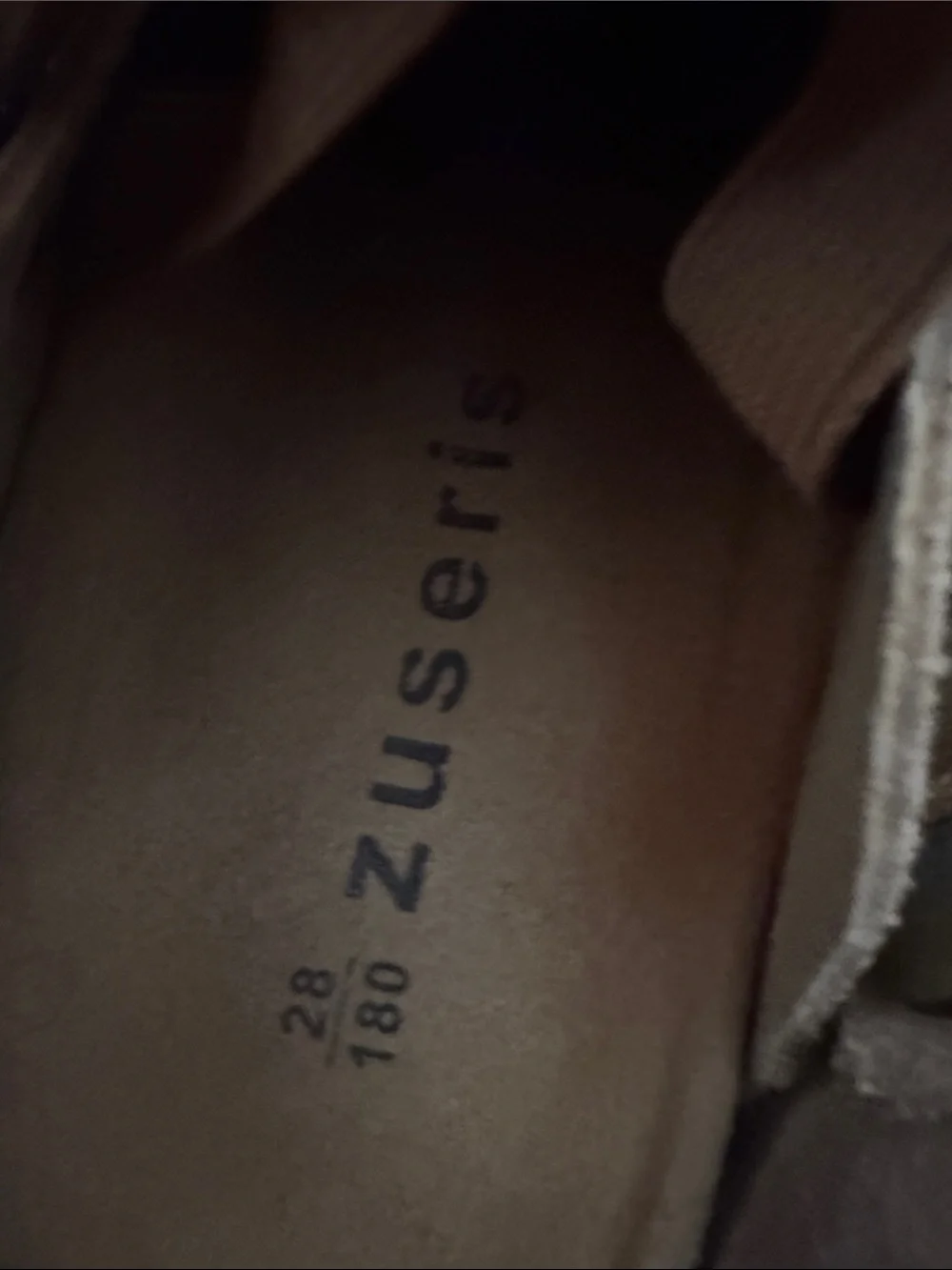 ZUSERIS brand Kids Suede Slingback Clogs in Taupe size 28